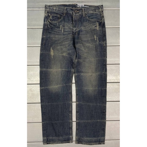 Sean Jeans Hamilton Relaxed Fit Jeans Mens 34x32 Baggy Denim Hip Hop Distressed - Picture 1 of 12